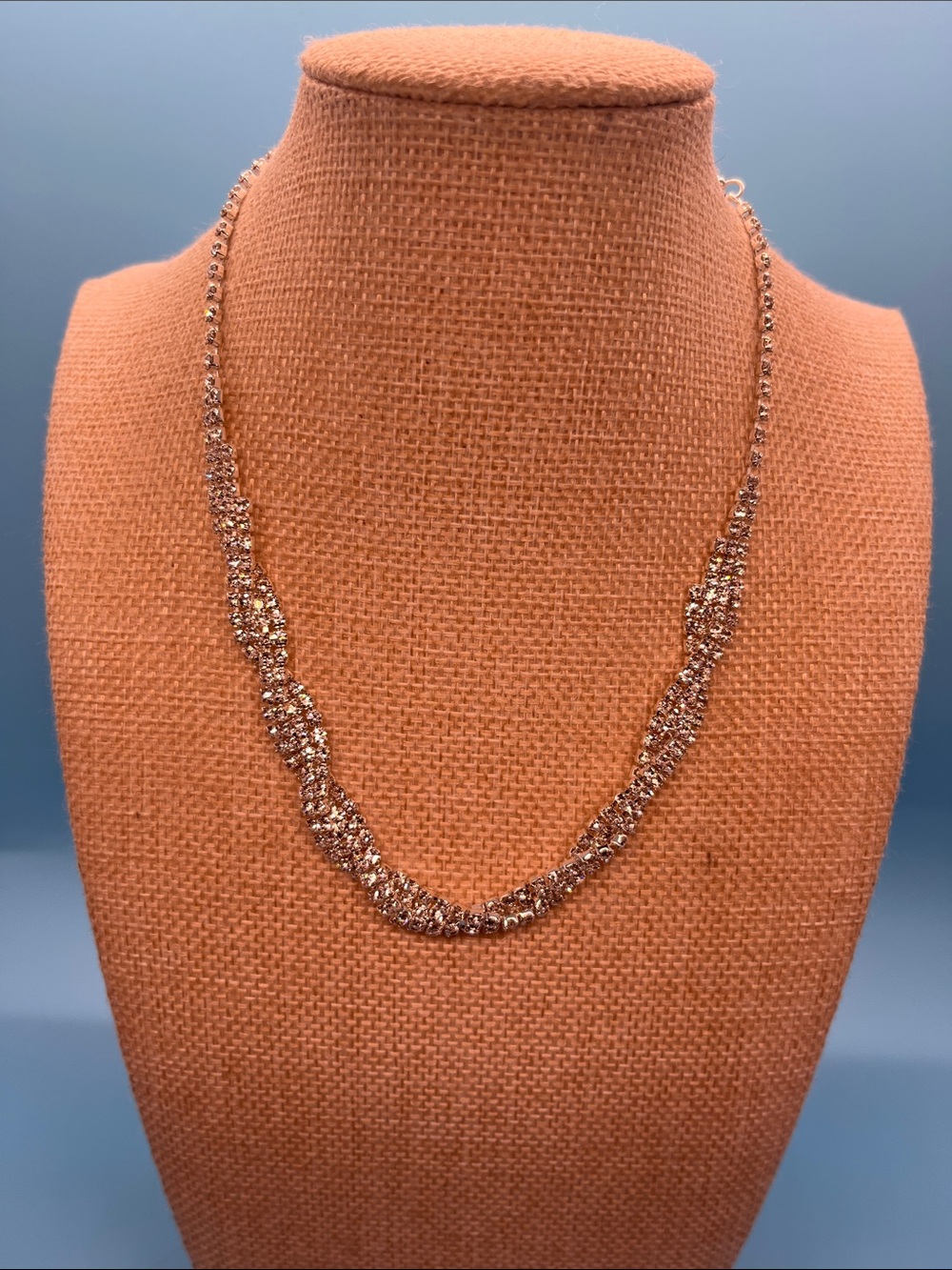 #0090 Silver Crystal Chain Necklace - Women Jewelry
